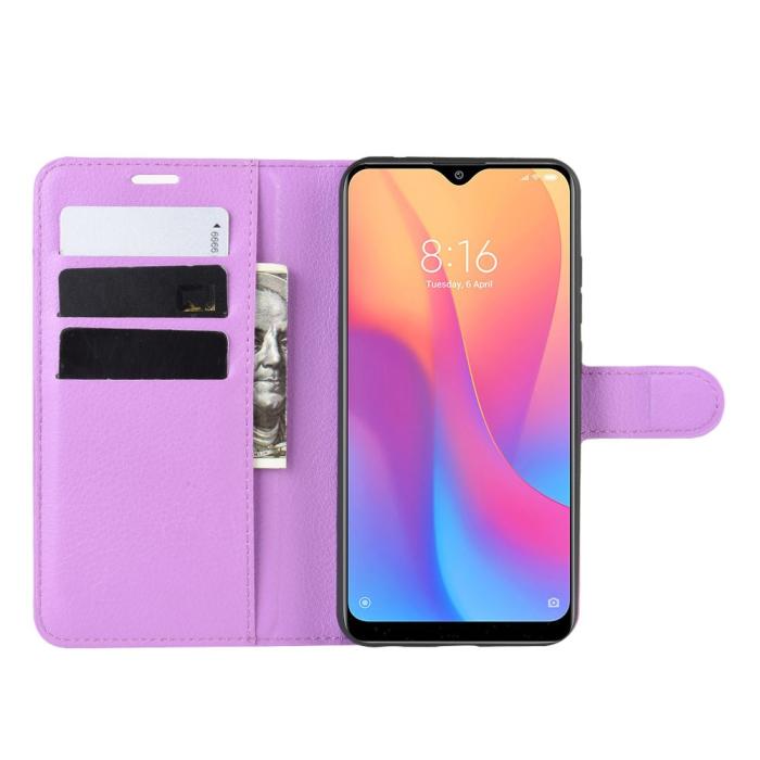 Bild 5, Xiaomi Redmi 8A - Litchi Plånboksfodral - Lila