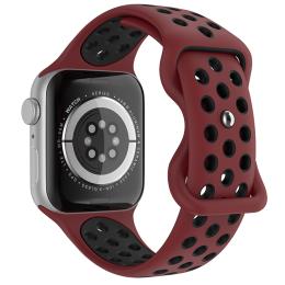 Sportarmband Dual-Color Apple Watch 42/44/45/49 mm (M/L) Vinröd/Svart