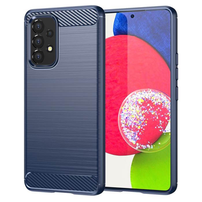 Bild 1, Samsung Galaxy A53 5G Skal Kolfiber Textur Blå