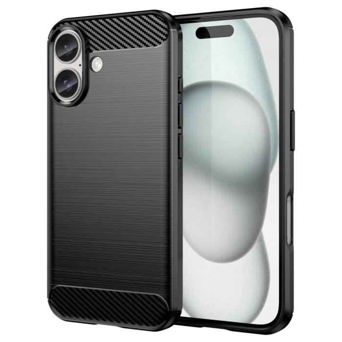 Bild 1, iPhone 16 Skal Kolfiber Textur Svart