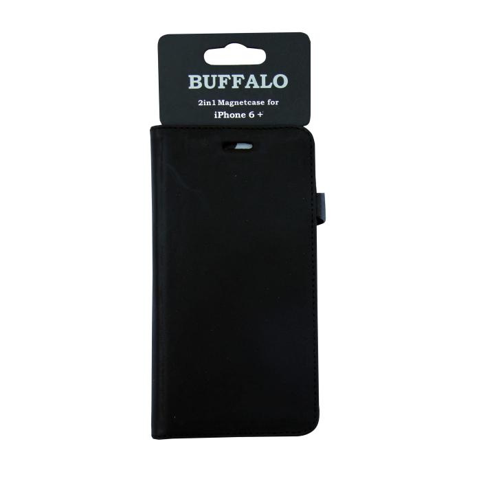 Bild 2, Buffalo iPhone 6 Plus Fodral 2in1 Äkta Läder Svart