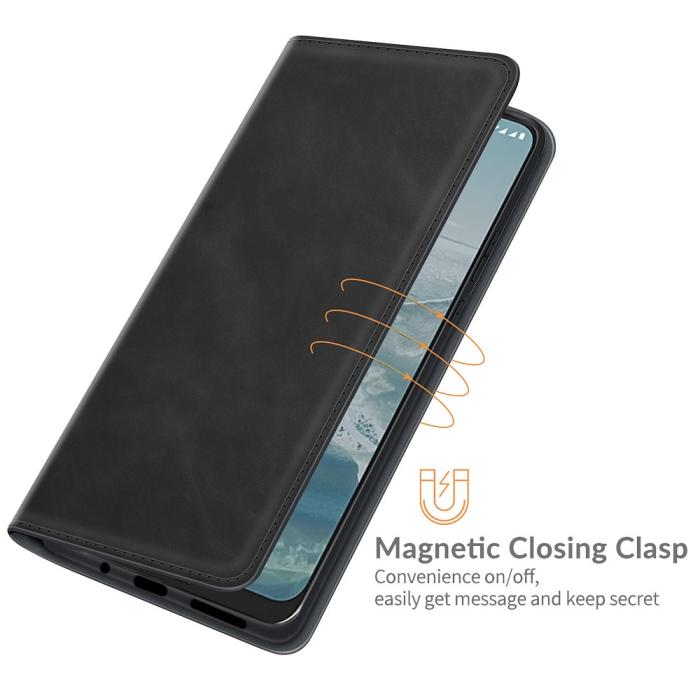 Bild 6, Nokia G10 / G20 Fodral Skin Touch Läder Svart