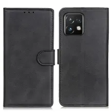 Motorola Edge 40 Pro 5G Fodral Solid L&auml;der Svart