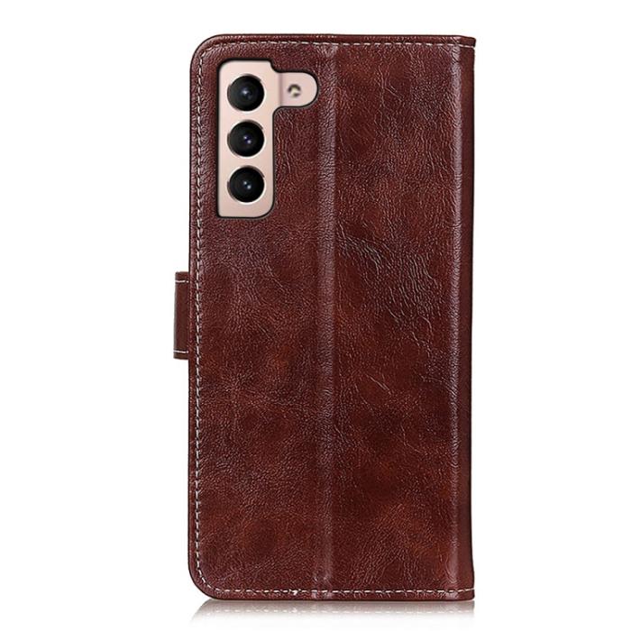 Bild 3, Samsung Galaxy S22 Fodral Retro Crazy Horse Brun