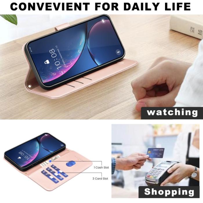 Bild 3, Samsung Galaxy S25 Ultra Fodral Läder Rutor Roséguld