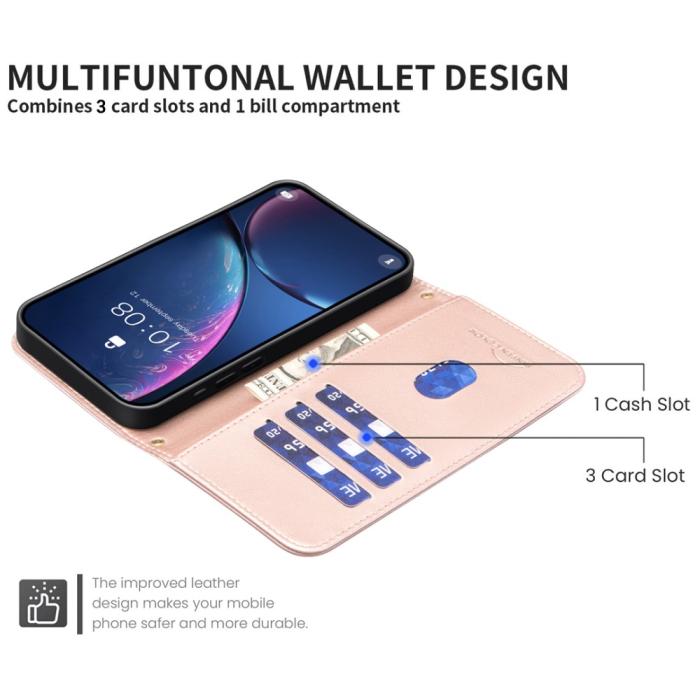 Bild 4, Samsung Galaxy S25 Ultra Fodral Läder Rutor Roséguld