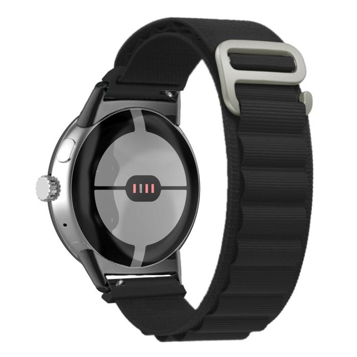 Bild 2, Google Pixel Watch / Watch 2 Armband Nylon Pro Svart