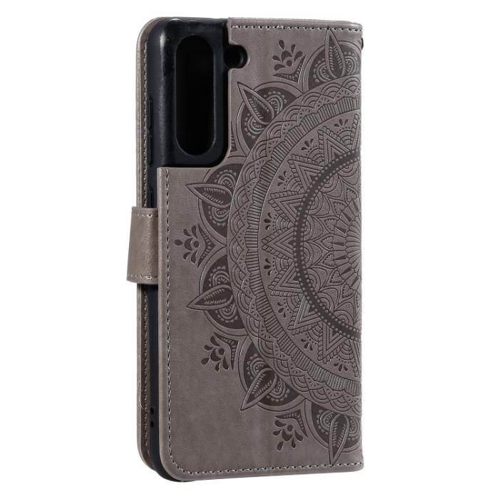 Bild 5, Samsung Galaxy S21 FE Fodral Mandala Läder Grå