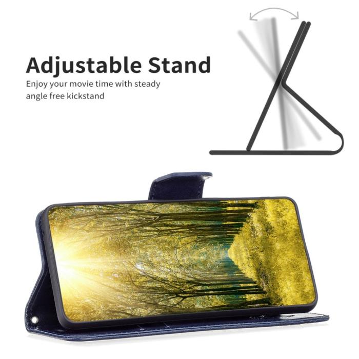 Bild 2, Samsung Galaxy S23 Fodral Med Fjäril Tryck Mörk Blå
