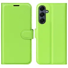 Samsung Galaxy A17 Fodral Litchi L&auml;der Gr&ouml;n