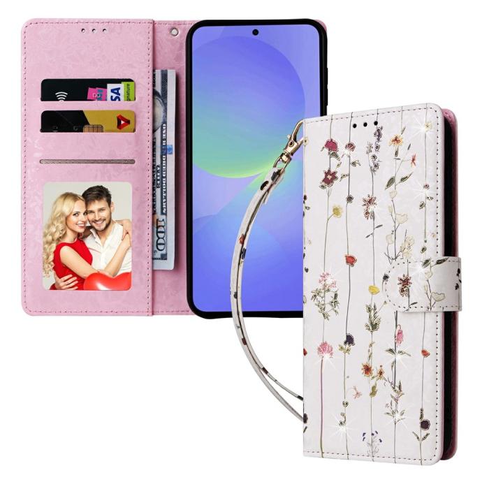 Bild 5, Samsung Galaxy A57 5G Fodral RFID Läder Små Blommor