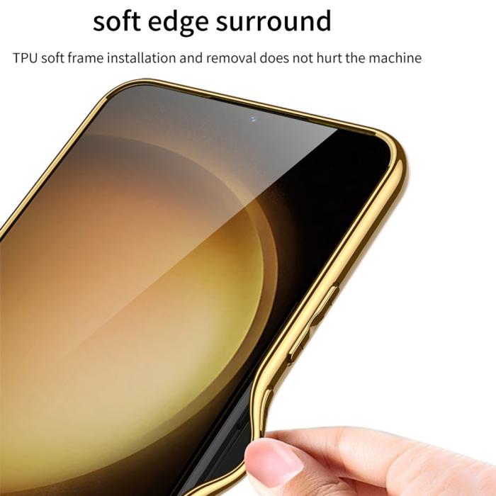 Bild 6, GKK Galaxy S24 Plus Skal Läder Hybrid Electroplate Vit