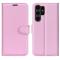 Samsung Galaxy S24 Ultra Fodral Läder Litchi Ljus Rosa