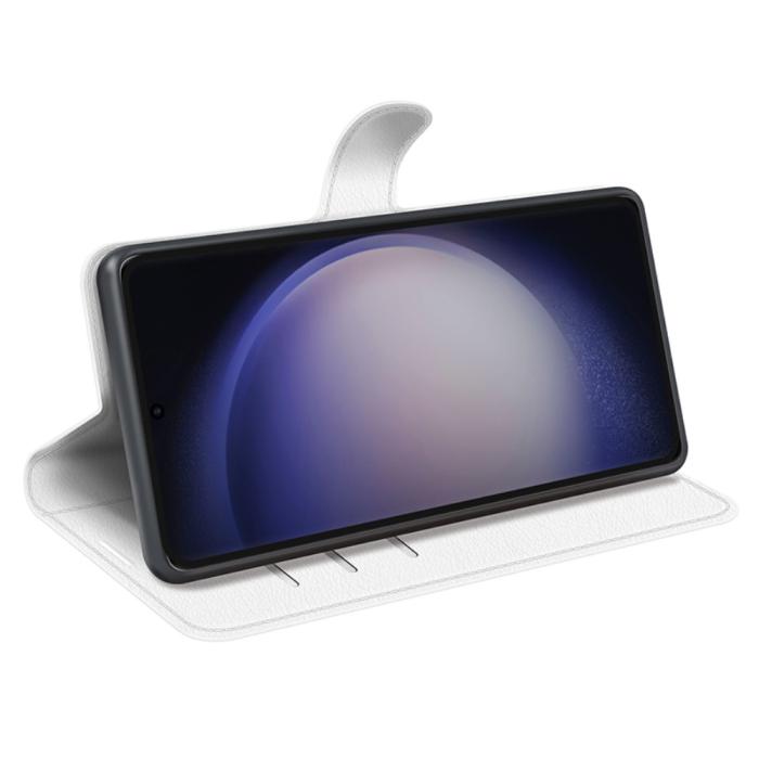 Bild 3, Samsung Galaxy S24 Ultra Fodral Läder Litchi Vit