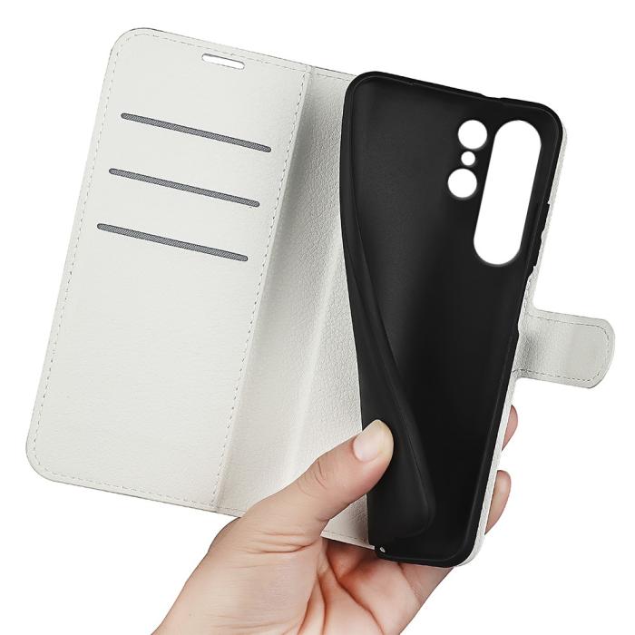 Bild 4, Samsung Galaxy S24 Ultra Fodral Läder Litchi Vit