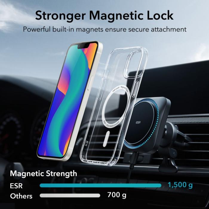 Bild 3, ESR iPhone 13 / 14 Skal CH MagSafe HaloLock Transparent