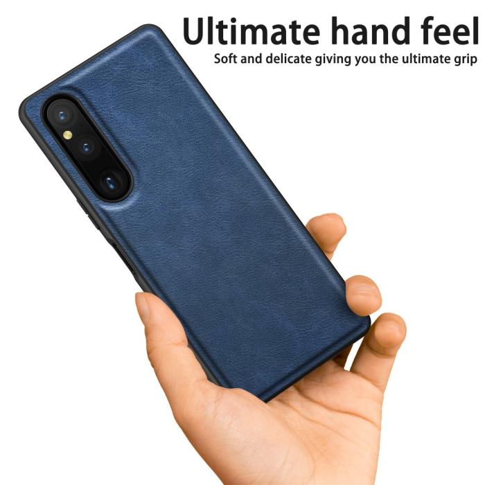 Bild 2, Sony Xperia 1 V Skal Retro Läder Blå