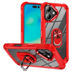 iPhone 16 Skal Shockproof Ring Hybrid R&ouml;d