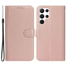 Samsung Galaxy S23 Ultra Fodral Solid L&auml;der Ros&eacute;guld