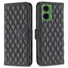 Motorola Moto G35 5G Fodral Diamond L&auml;der Svart