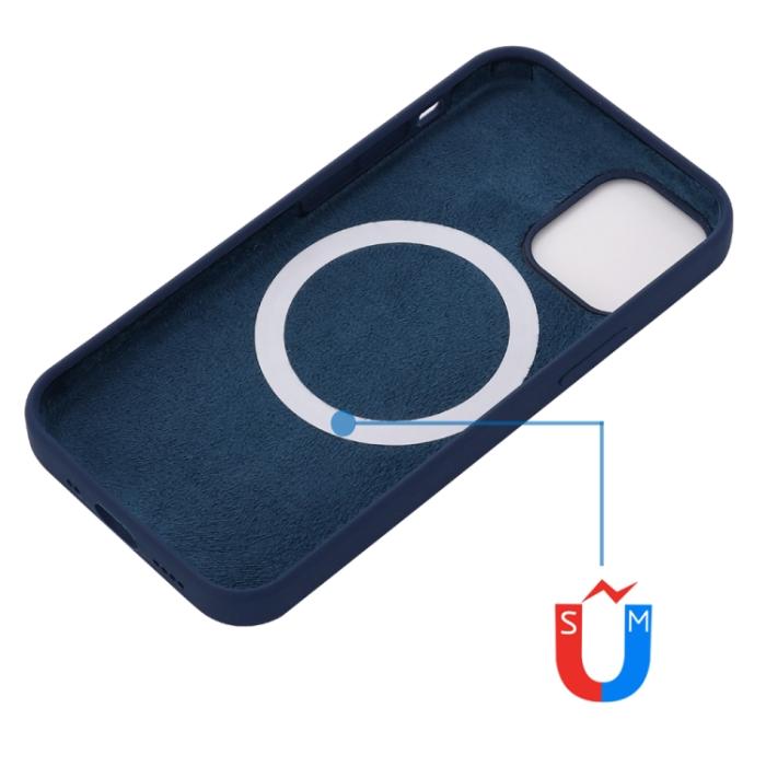 Bild 4, iPhone 15 Pro Skal MagSafe Silikon Mörk Blå