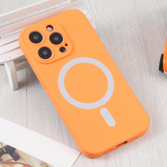 Bild 2, iPhone 15 Pro Skal MagSafe Liquid Silikon Orange