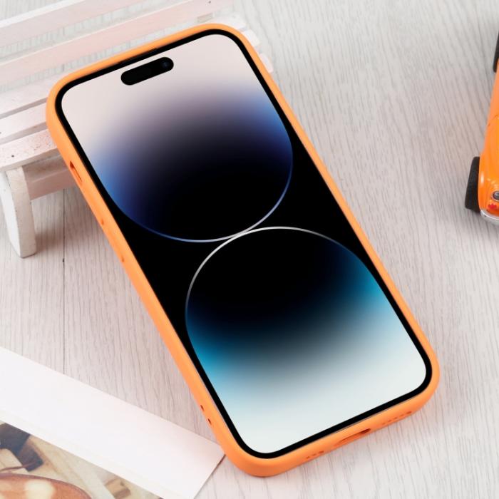 Bild 3, iPhone 15 Pro Skal MagSafe Liquid Silikon Orange