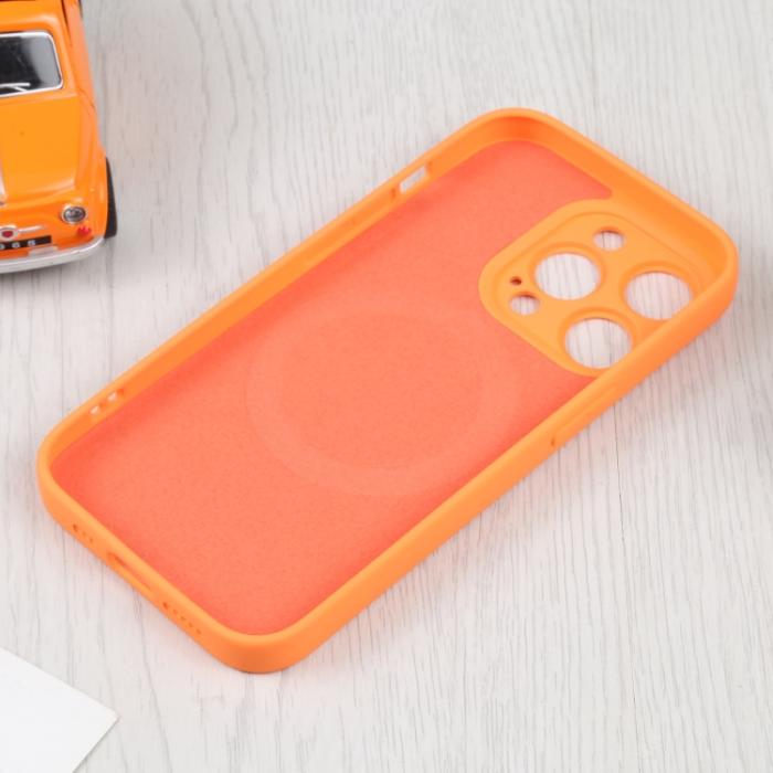 Bild 5, iPhone 15 Pro Skal MagSafe Liquid Silikon Orange