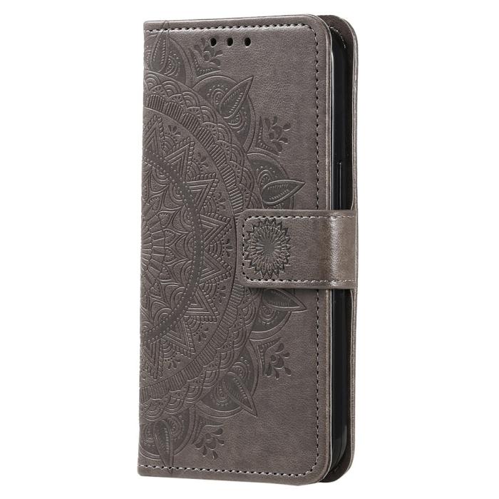 Bild 5, Xiaomi 12T / 12T Pro Fodral Mandala Läder Grå