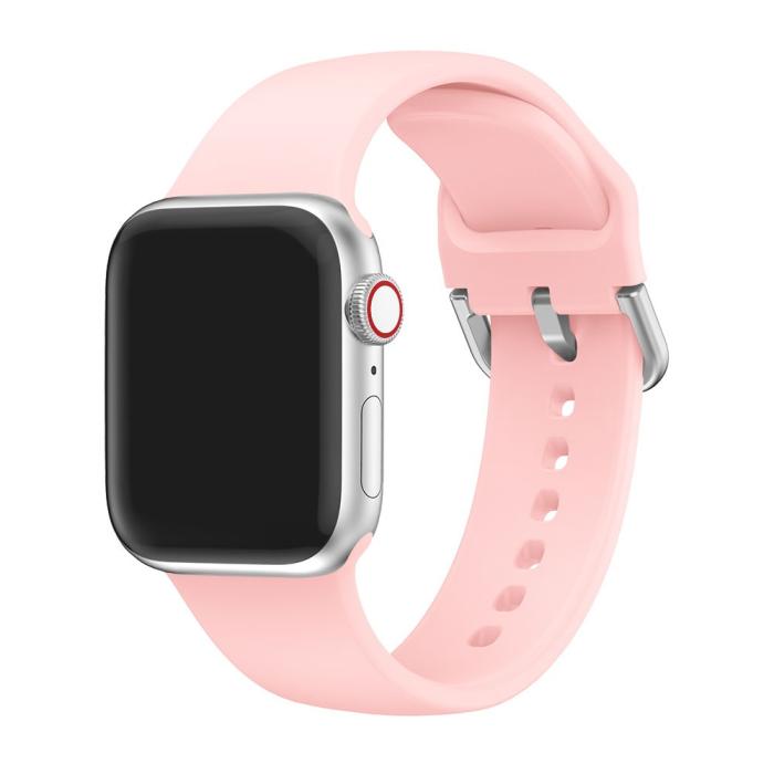 Bild 2, Silikon Armband Apple Watch 41/40/38 mm - Ljus Rosa