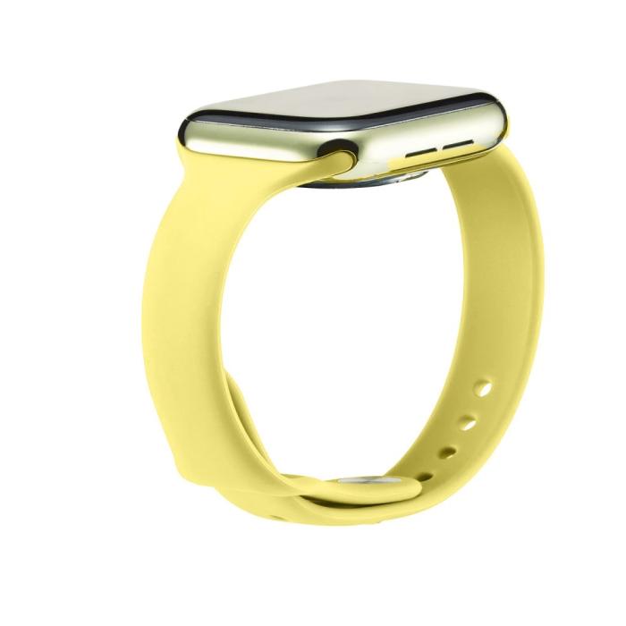 Bild 3, Silikon Armband Apple Watch 41/40/38 mm - Gul