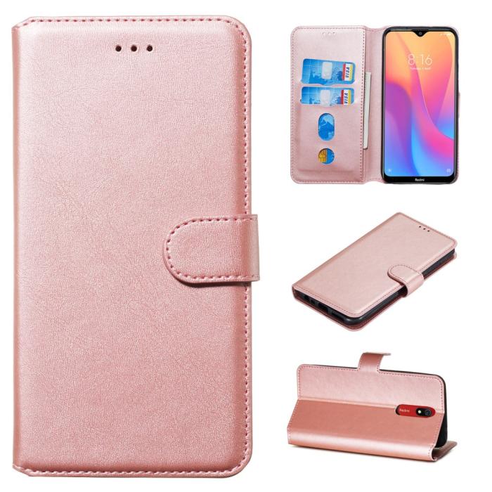 Bild 1, Xiaomi Redmi 8A - Plånboksfodral - Roséguld