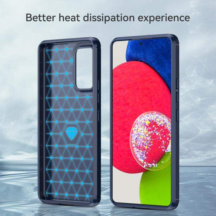 Bild 4, Samsung Galaxy A53 5G Skal Kolfiber Textur Blå