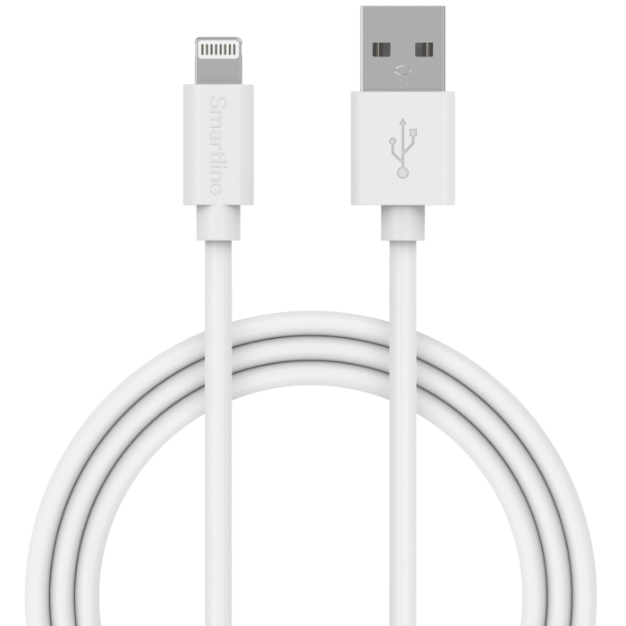 Bild 1, Smartline 3m Lightning MFi Laddningskabel Vit