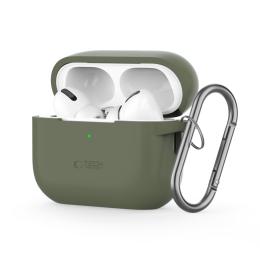 Tech-Protect AirPods Pro 1/2 Skal Silikon Hook Olive Green