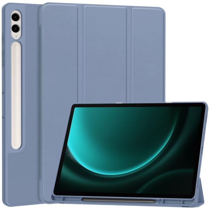 Bild 1, Galaxy Tab S9 FE Plus Fodral Tri-Fold Pennhållare Lila