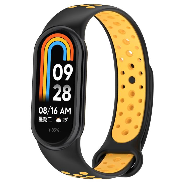 Bild 2, Xiaomi Smart Band 9/8 Träningsarmband Dual-Color Svart/Gul