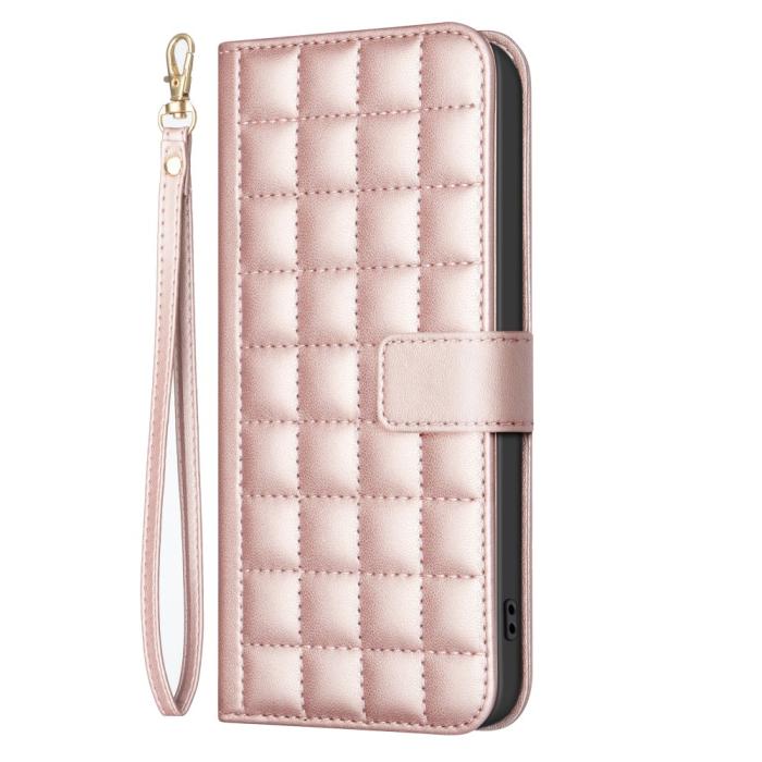 Bild 6, Samsung Galaxy S25 Ultra Fodral Läder Rutor Roséguld
