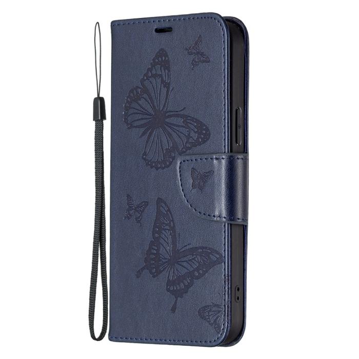 Bild 6, Samsung Galaxy S23 Fodral Med Fjäril Tryck Mörk Blå