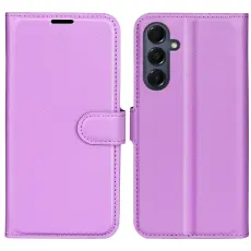 Samsung Galaxy A17 Fodral Litchi L&auml;der Lila