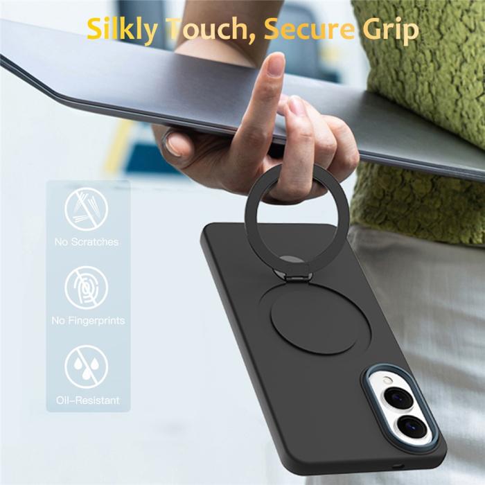 Bild 2, Samsung Galaxy S25 Edge Skal MagSafe Kickstand Hybrid Svart