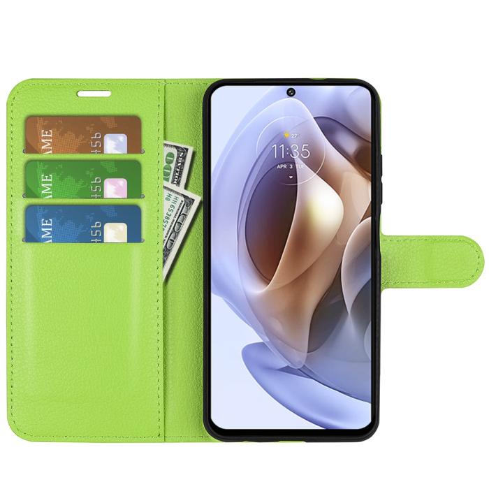 Bild 6, Motorola Moto G31 / G41 Fodral Litchi Textur Grön