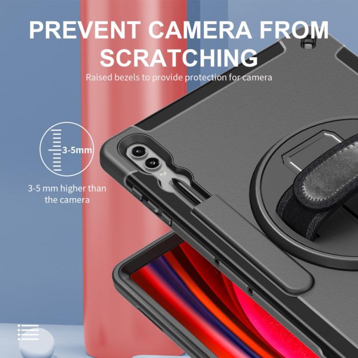 Bild 4, Samsung Galaxy Tab S9 Ultra Skal 360 Rotation Shockproof Med Rem