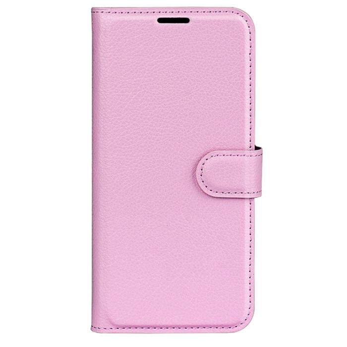 Bild 5, Samsung Galaxy S24 Ultra Fodral Läder Litchi Ljus Rosa