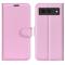 Google Pixel 8A Litchi Läder Fodral Ljus Rosa