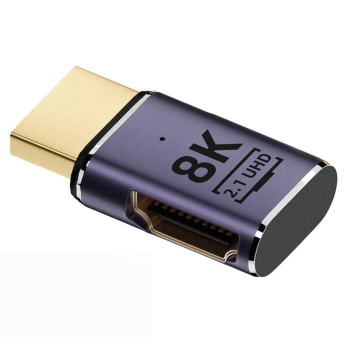 Bild 2, HDMI Hane - HDMI 2.1 Hona 8K 60Hz UHD Adapter Blå
