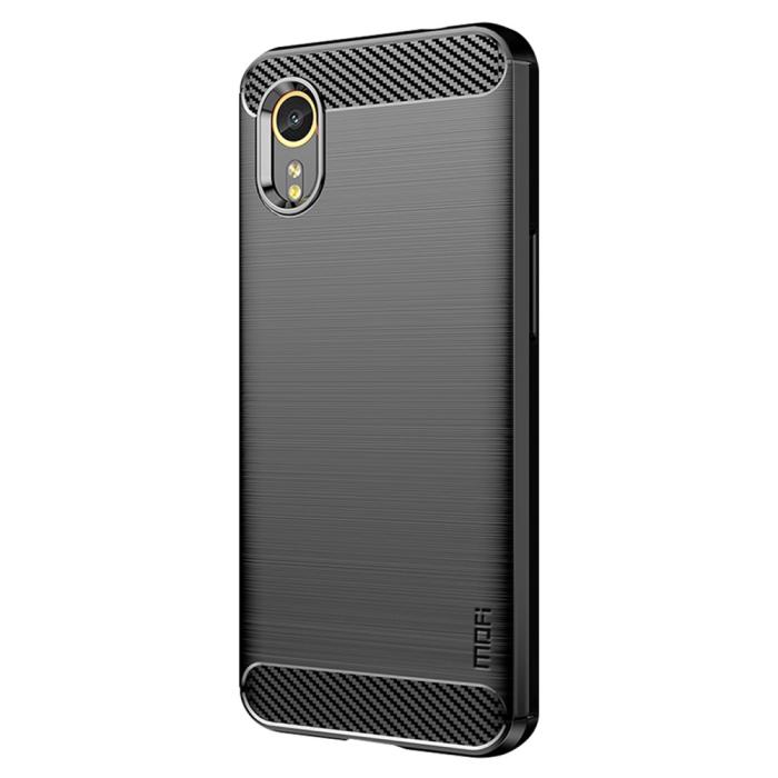 Bild 2, MOFI Samsung Galaxy Xcover 7 Skal Borstad Stål Textur Svart