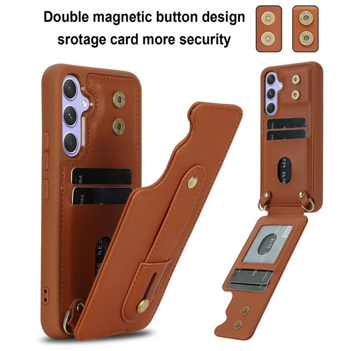 Bild 4, Samsung Galaxy S26 Skal Multifunktionellt Läder Brun