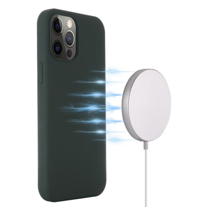 Bild 3, iPhone 15 Pro Skal MagSafe Silikon Mörk Grön