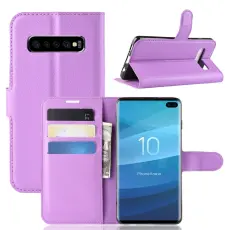 Samsung Galaxy S10 Plus - Litchi Plånboksfodral - Lila